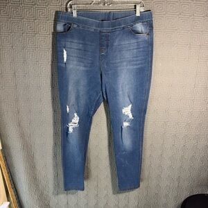 Jvini Fashion Jeggings Women’s Size 3XL Blue Denim Pull On